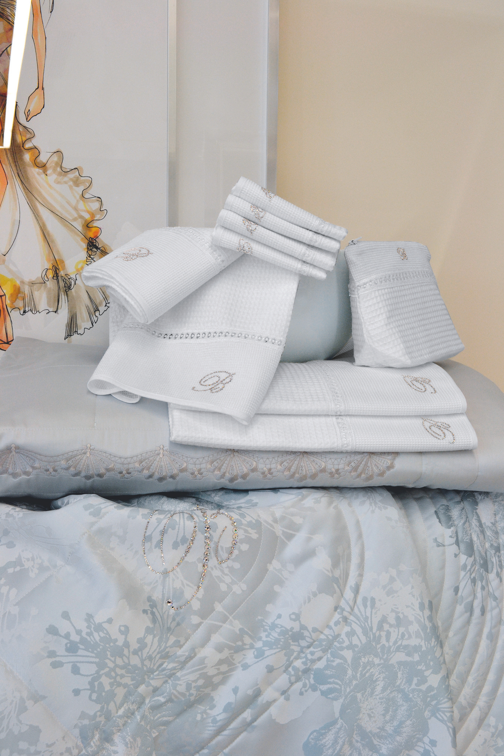 Полотенце 100х150 Blumarine Cheryl серое Италия фото