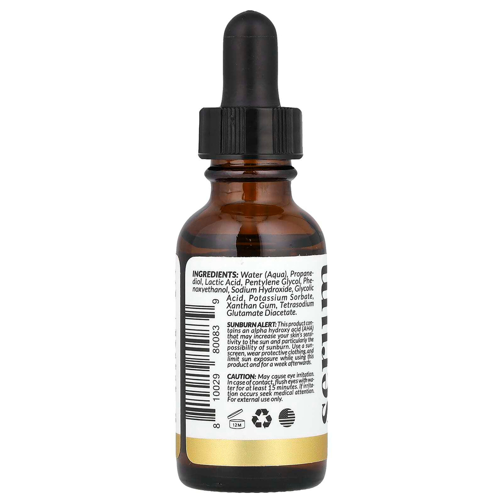 artnaturals, Сыворотка с молочной кислотой и АГК, 30 мл (1 жидк. унц.)