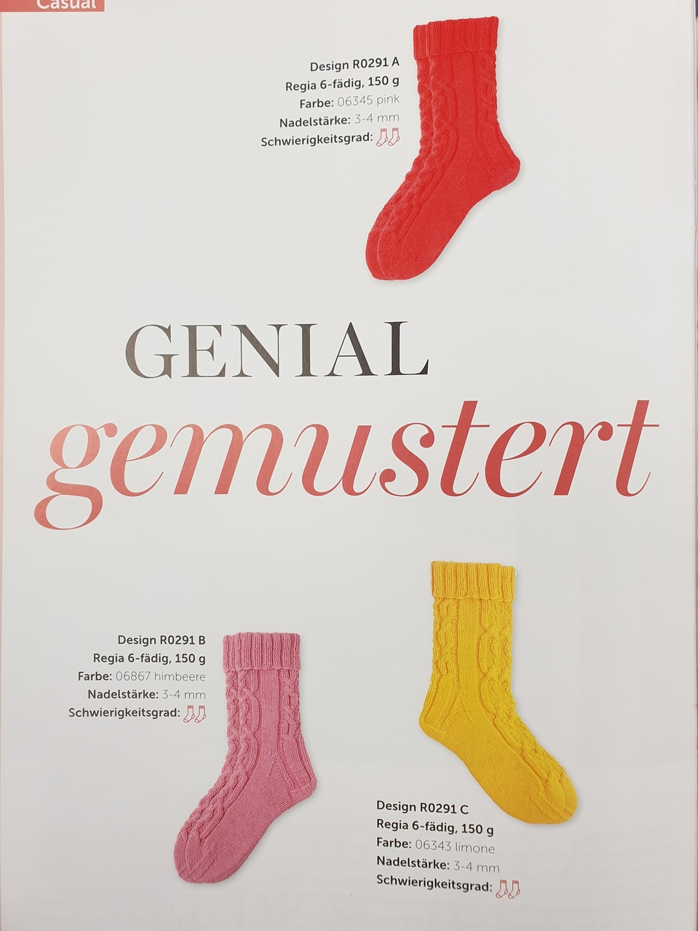 Журнал Regia "Magazine 001 - Socks moments"на немецком языке, с русским переводом (вкладыш)