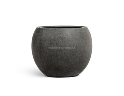 Кашпо TREEZ Effectory - Stone - Большая полусфера - Тёмно-серый камень
