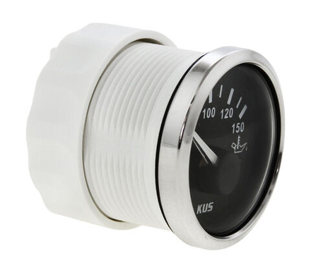 Указатель температуры масла 50-150 гр., черный циферблат, нержавеющий ободок, д. 52 мм