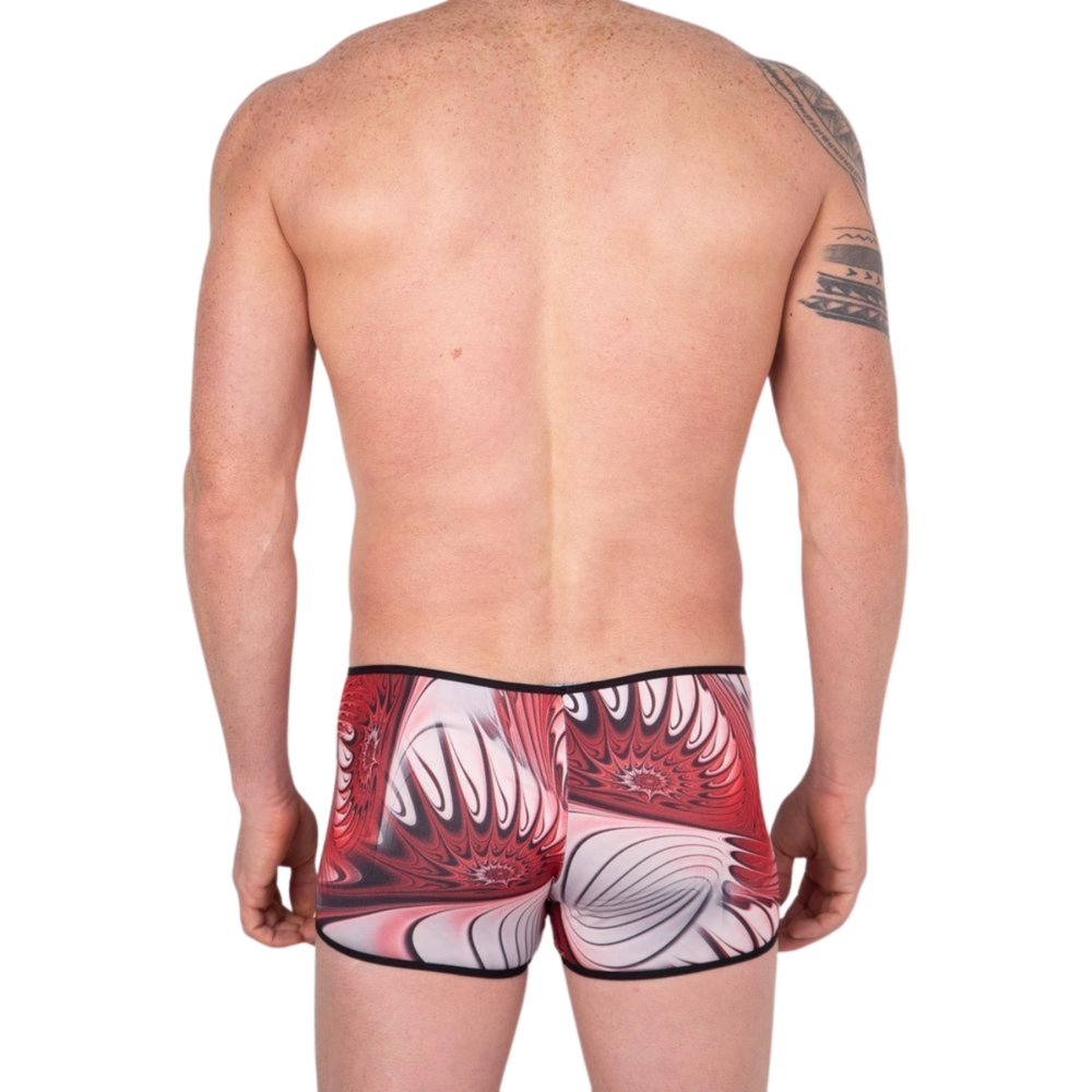 Мужские трусы боксеры бордовые с разноцветным принтом Cosmos Colors CP30_BRW