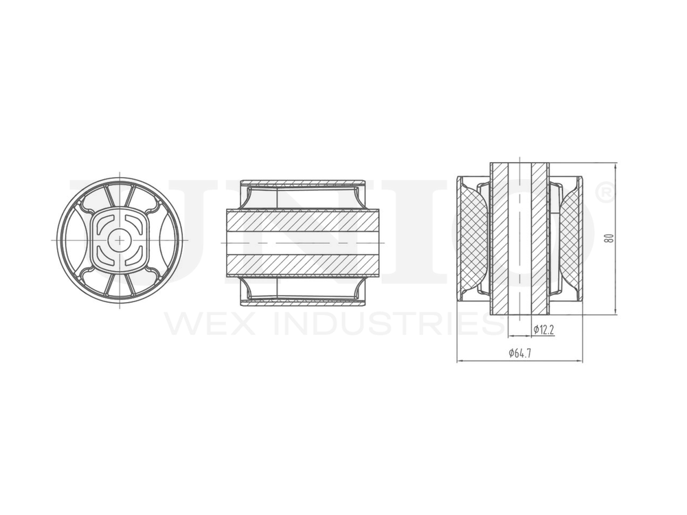 Сайлентблок внутренний переднего нижнего рычага UNIO RMP-20528