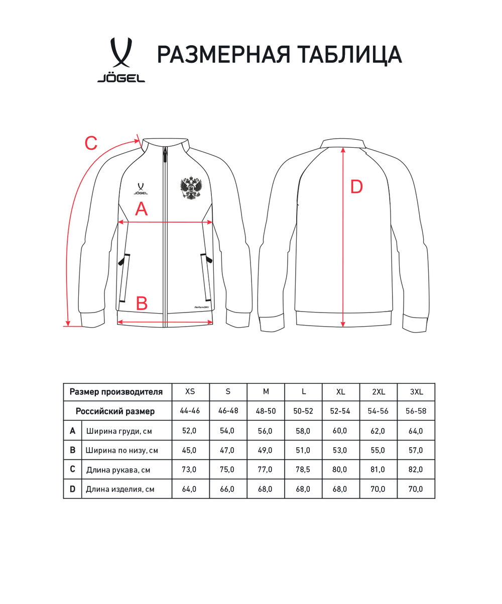 Джемпер тренировочный на молнии JÖGEL NATIONAL PerFormDRY Training FZ Jacket, красный