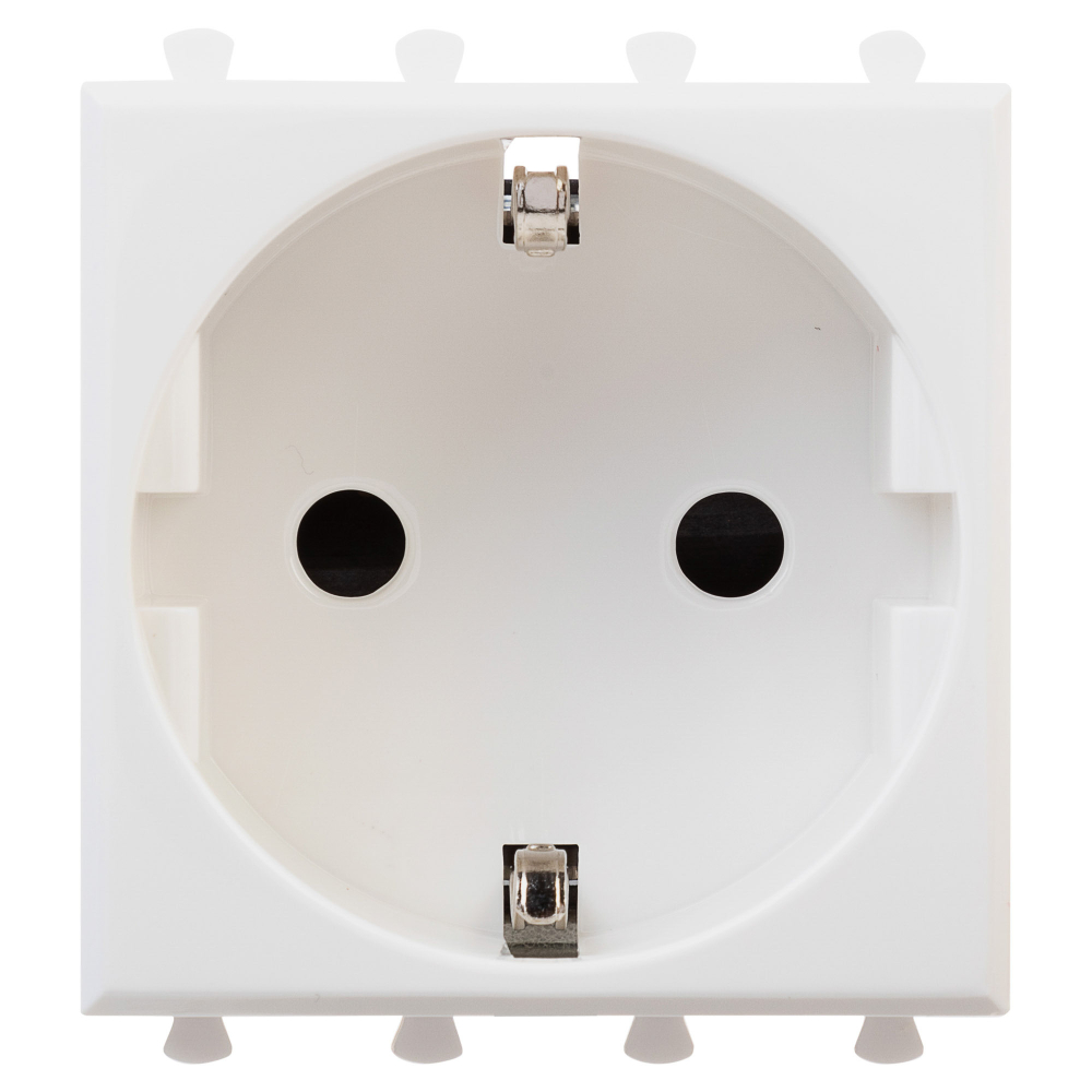 Розетка модульная, 2P+E, с з/ш, "Avanti", "Белое облако", 2 модуля