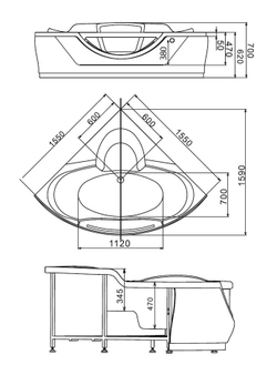 Акриловая ванна Gemy G9025 II C