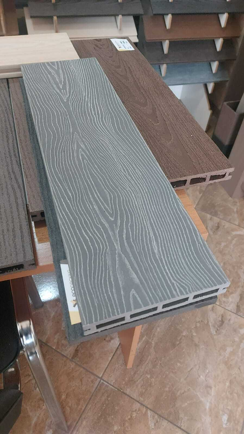 EcoDecking Террасная доска пустотелая 140х20 3D + 3D NEW (Серый, 3000)