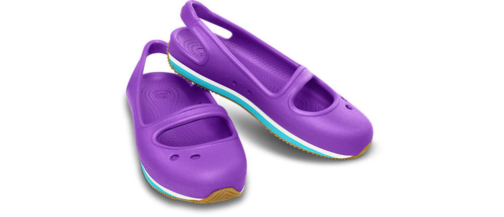 Балетки Girls Crocs Retro Mary Jane Children's Neon Purple / Surf