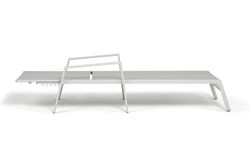 "Парма" шезлонг, каркас алюминий светло-серый (RAL7035) муар, ткань текстилен светло-серая