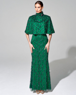 Юбка длины макси "Малахитовая шкатулка" с вышивкой ручной работы