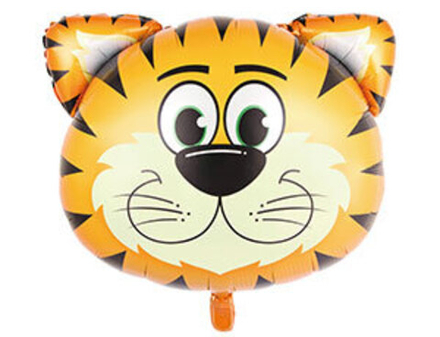 Шар фольгированный (70 см),ФИГУРА Тигренок голова большая, 1шт.