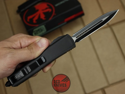 Нож Microtech Ultratech D/E - черная рукоять, кинжальный черный клинок + запчасти RK-384