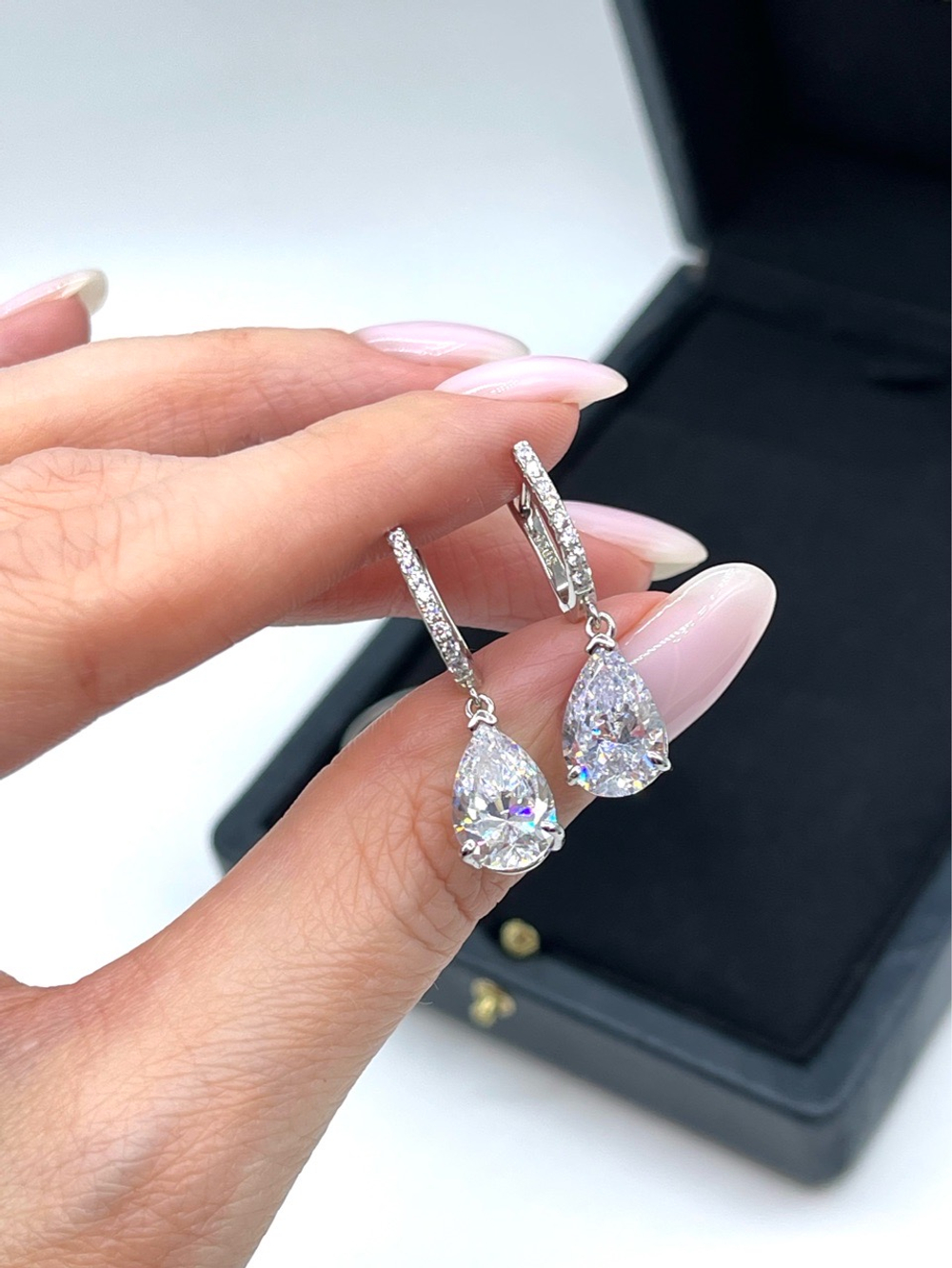 Серьги капли обсыпка мини