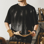 Футболка мужская короткий рукав летняя,выбеленная краской от бренда Jielenuo