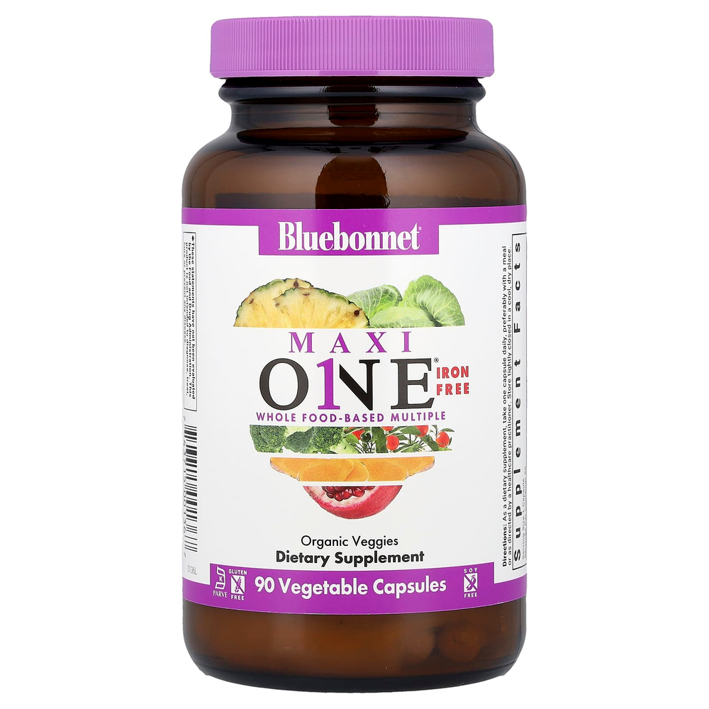 Bluebonnet Nutrition, MaxiONE®, без железа, 90 растительных капсул