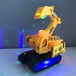 Экскаватор желтый игрушка детская с диско шаром 9804