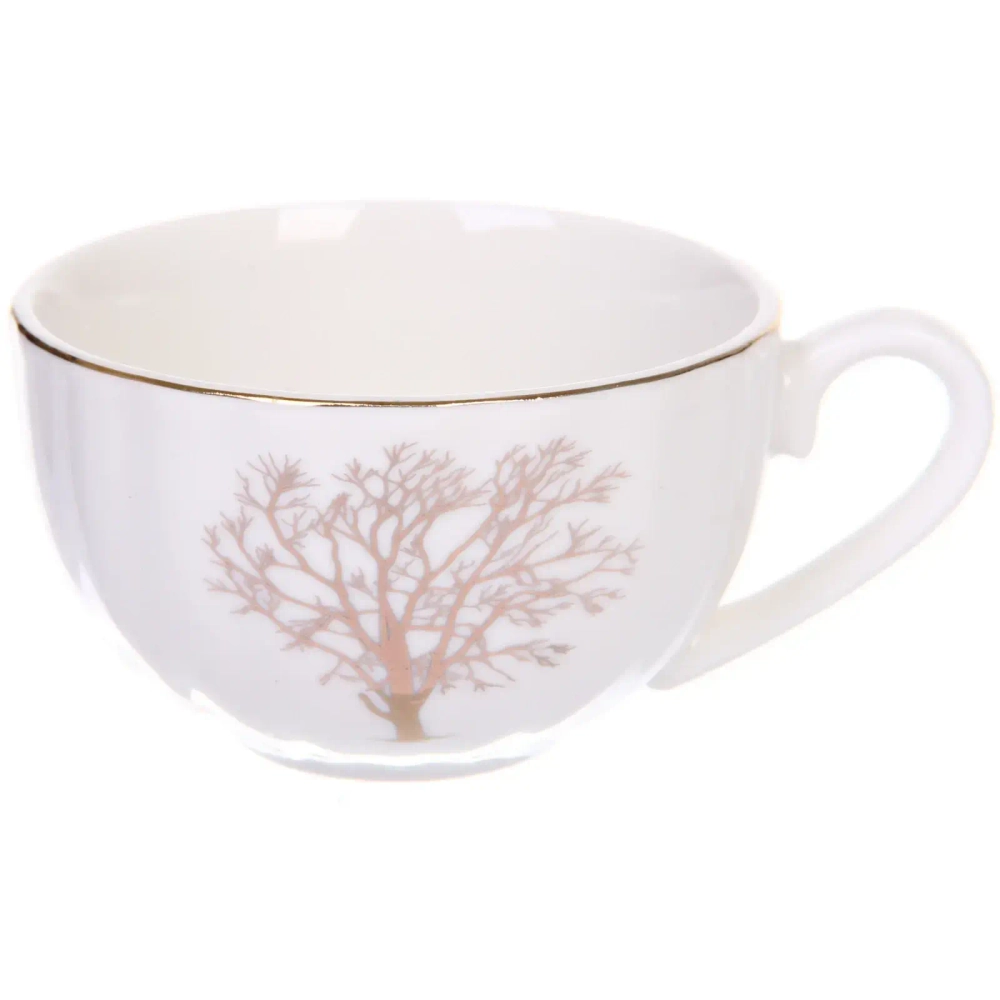 Кофейный набор 12 предметов «Золотая коллекция» (6 кружек 90мл+6 блюдец), дерево, волна