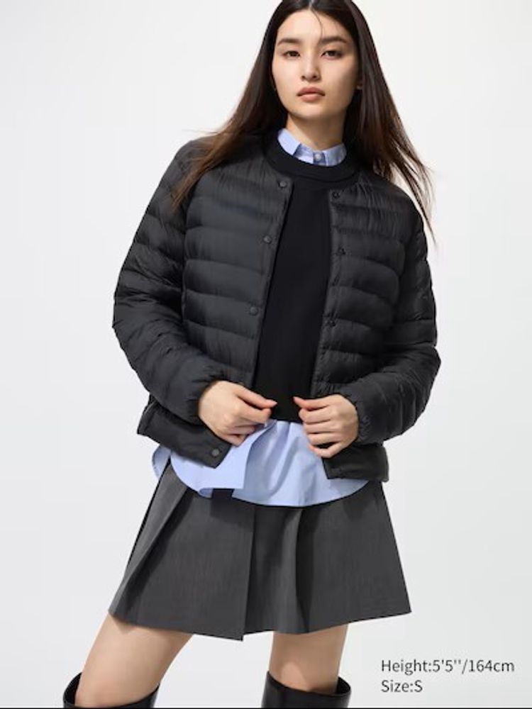 UNIQLO СВЕРХЛЕГКИЙ ПУХОВИК PUFFERTECH, ЧЕРНЫЙ