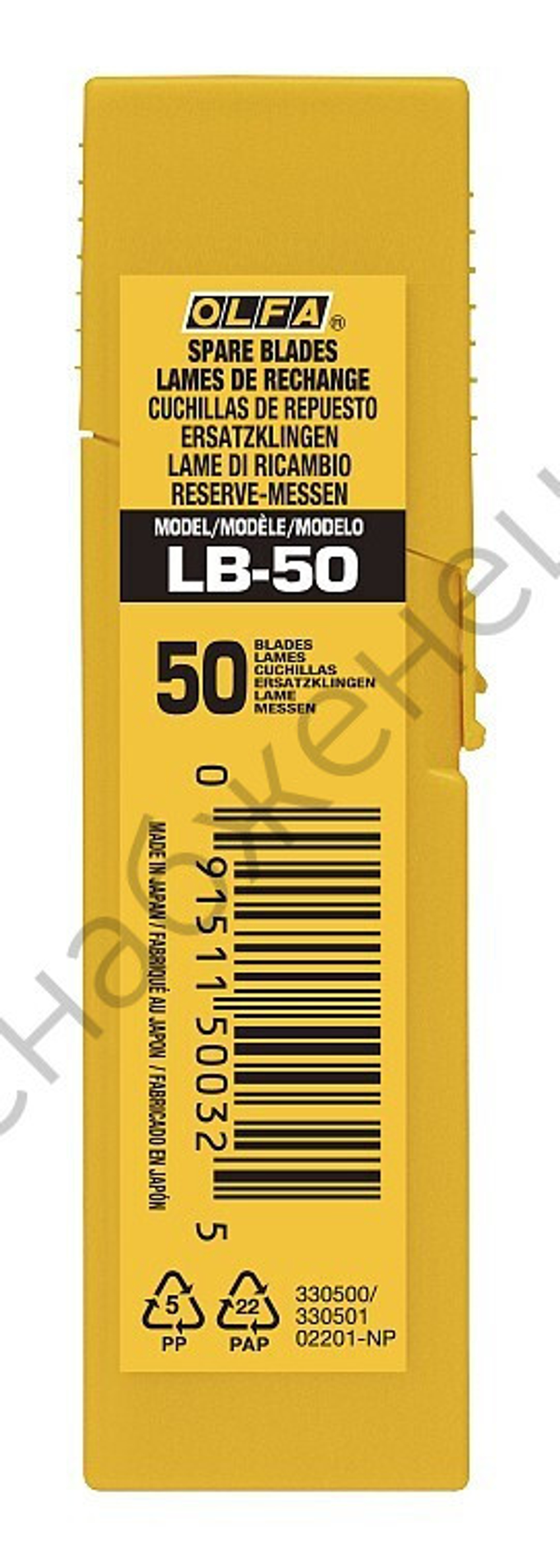 OLFA 18 мм, 50 шт, в боксе, сегментированные лезвия (OL-LB-50)