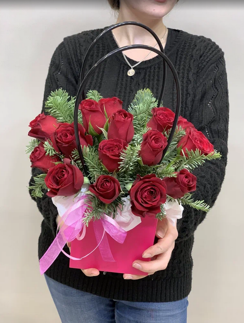 Букет цветов в сумочке Зимний сон