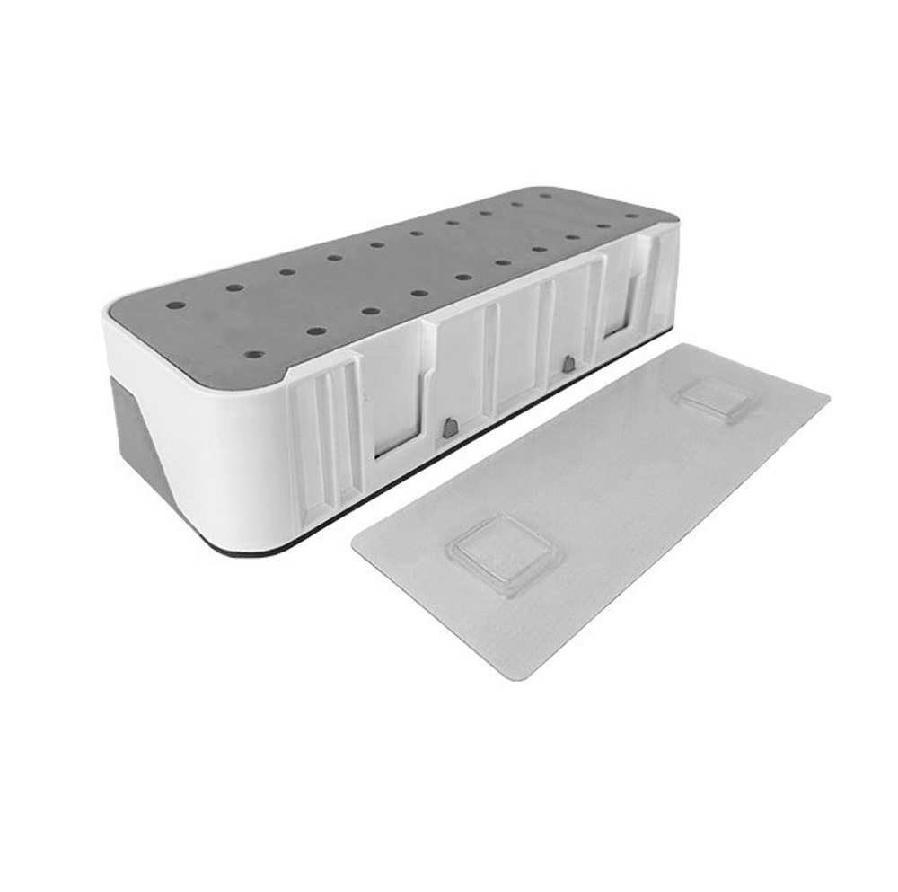 Полка для ванной прямая "Умничка", серый/белый