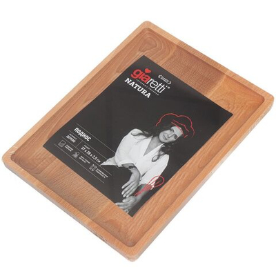 Поднос дерево, 37х28х5 см, прямоуг, Giaretti, Natura, GR1058НАТ