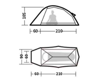 Палатка Naturehike Cloud Up Base 1-местная, алюминиевый каркас, сверхлегкая, зеленая, CNK2450WS032-1BGR