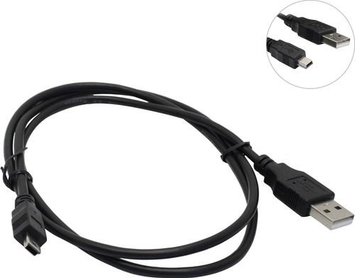 Кабель USB 2.0 A -> mini-B 5bites <UC5007-010(C)> 5P 1м