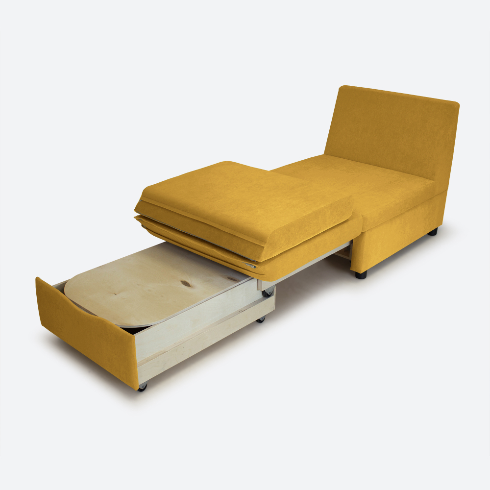 Кресло-кровать "Экономик" 70 см, велюр Dream Yellow