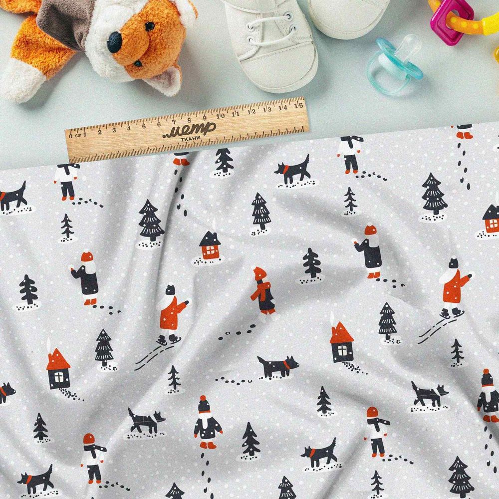 Ткань оксфорд 210 зимняя сказка