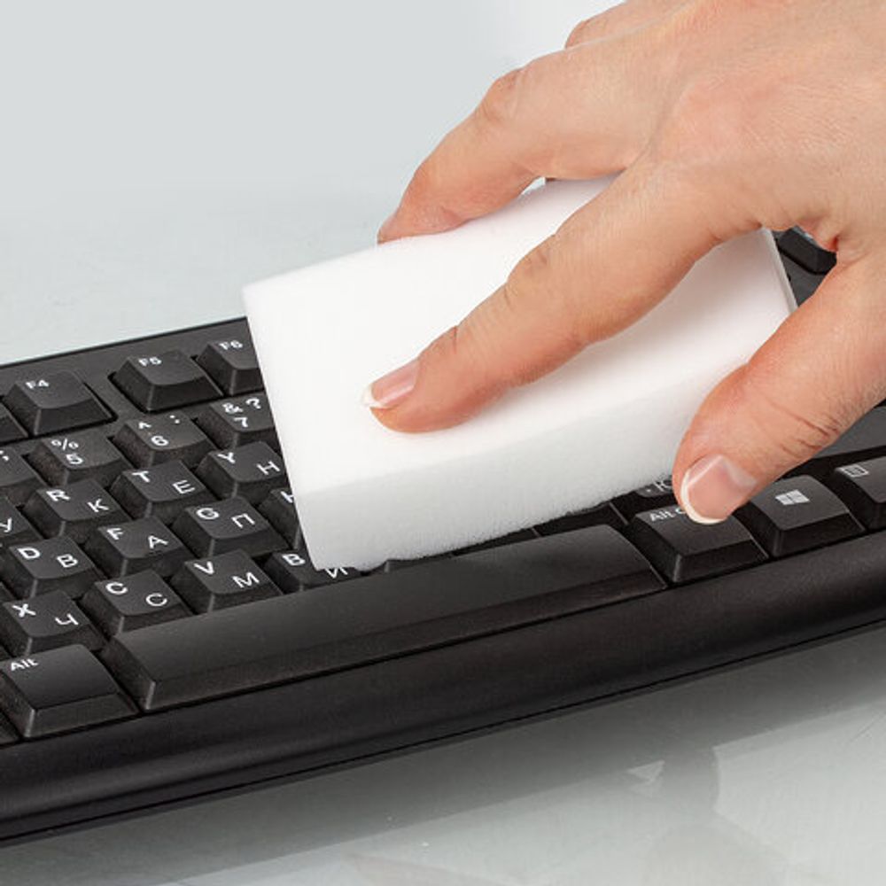 Губка-ластик МЕЛАМИНОВАЯ для удаления пятен, 12 шт., LAIMA, 608954