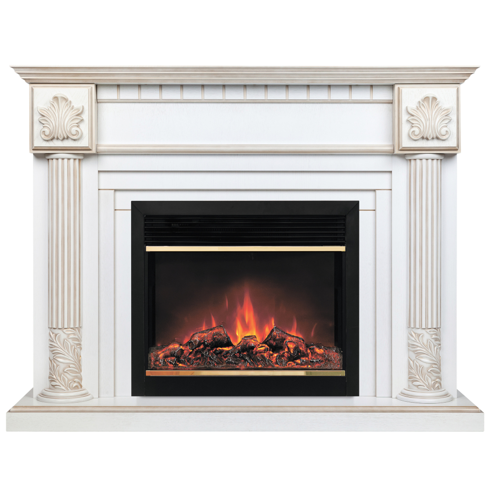 Каминокомплект Real Flame Imperia 26/33 WT с очагом Moonblaze Deluxe Brass