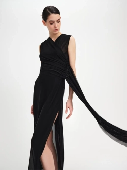 Платье черное из сетки OLA OLA