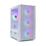 Корпус BaseTech eXtreme GFX-06, Без БП, mATX, белый, 4xFRGB FAN, 2xUSB2, 1xUSB3, бок: закалённое стекло (BT-GFX-06W-MESH-4F-RGB)