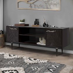 Тумба под ТВ Арт Колор leaves 155см Классик Сильвер Терпкий коричневый