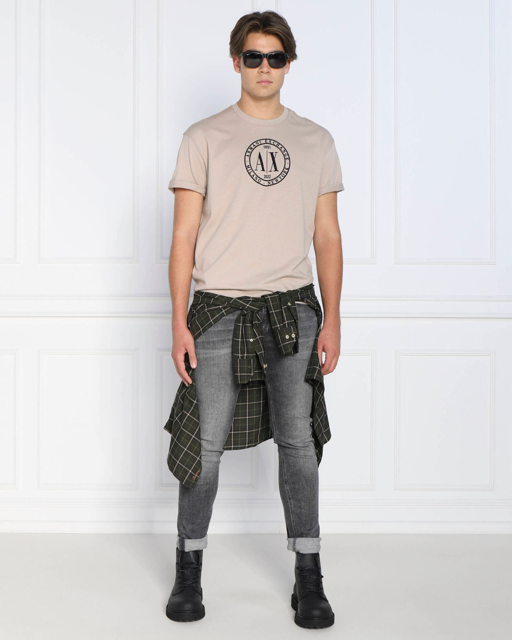 футболка Armani Exchange - бежевый(6LZTLE ZJGAZ)