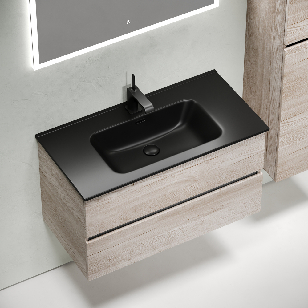 Тумба подвесная под раковину Sancos Urban, дуб галифакс натуральный 890х450х550