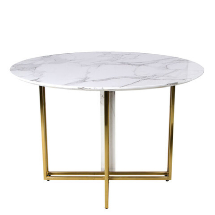 Стол обеденный Ist Casa Веспер, 120х120х76 см, белый мрамор