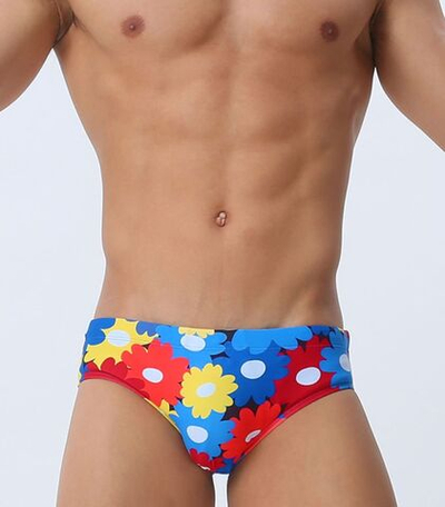 Яркие плавки-брифы с крупным цветочным рисунком (Размер: XL) (Цвет: разноцветный)