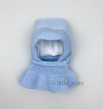 Шапка-шлем зимняя голубая