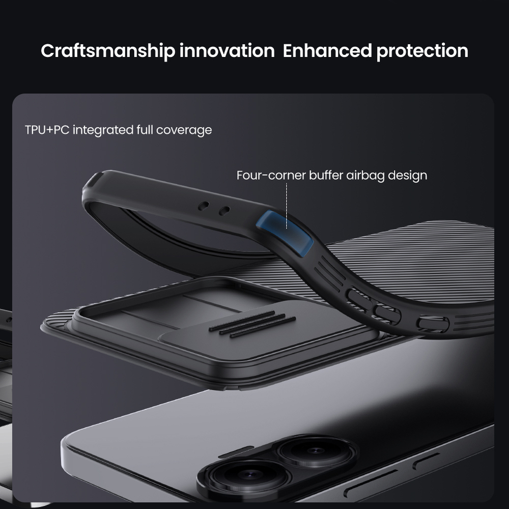 Усиленный защитный чехол с защитной шторкой для камеры от Nillkin на Xiaomi Poco F7, серия CamShield Pro Case