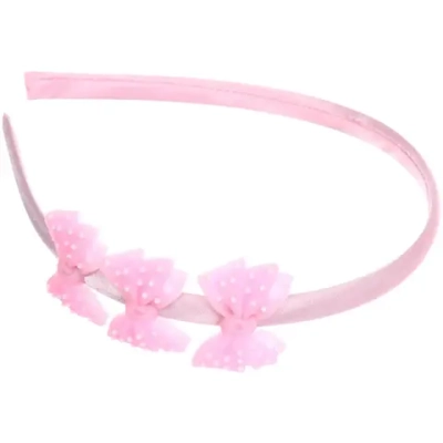 Ободок для волос детский «БАМБИ БУМ», Бантики, цвет розовый, лавандовый и голубой, 3см