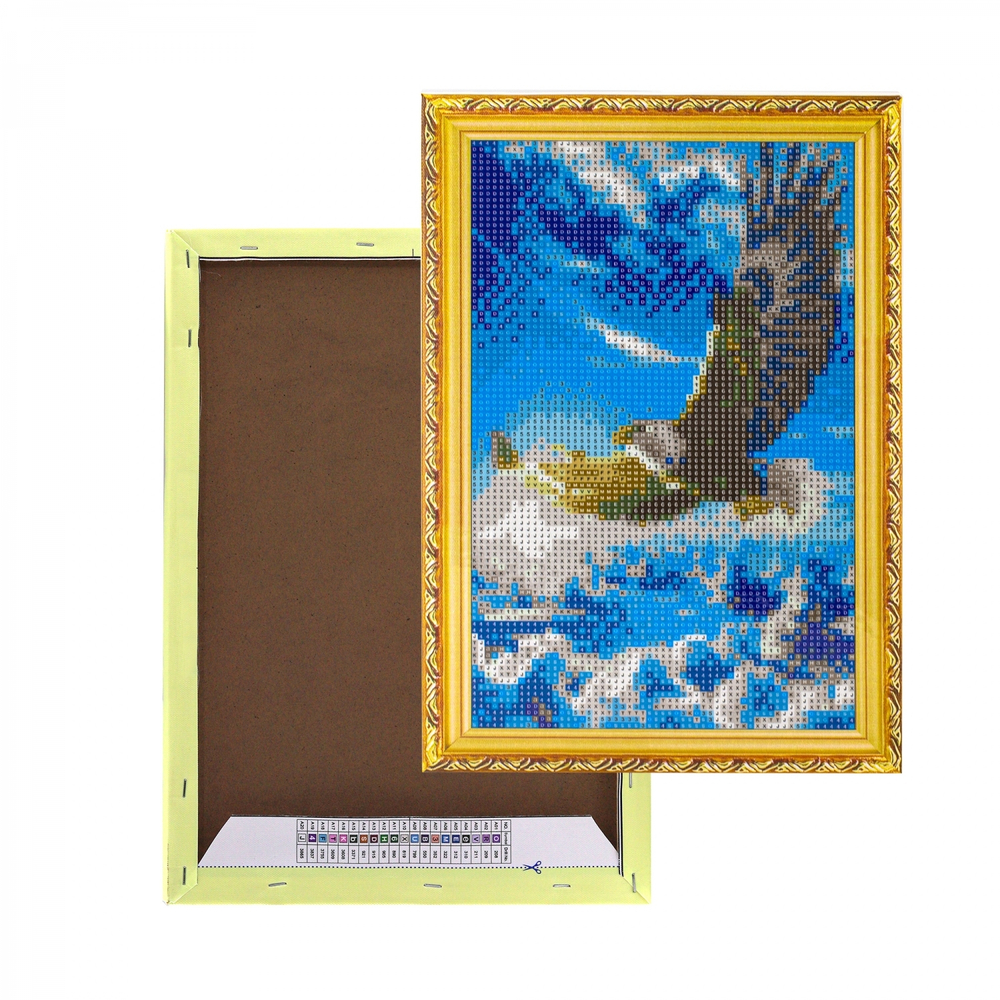 Алмазная мозаика Alingar, на подрамнике, с полным заполнением, (глянц), 20х30 см, 20 цветов, "Орел"