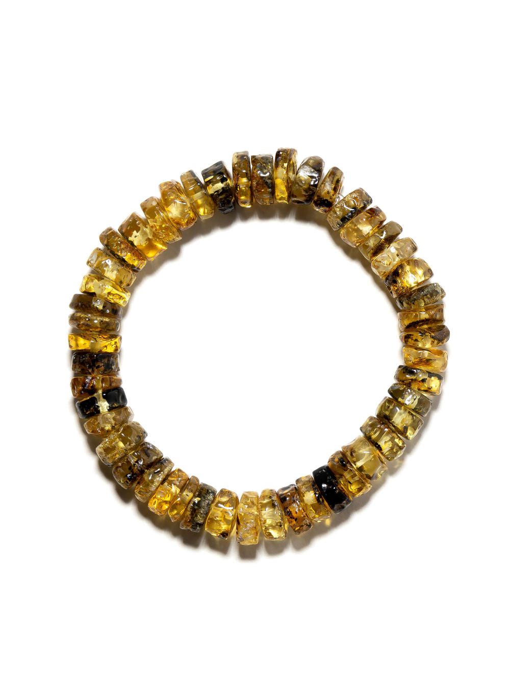Браслет из цельного калининградского янтаря, диаметр бусин 1 см