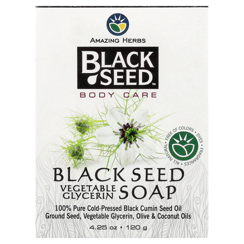 Amazing Herbs, Black Seed, уход за телом, растительное глицериновое мыло, 120 г (4,25 унции)
