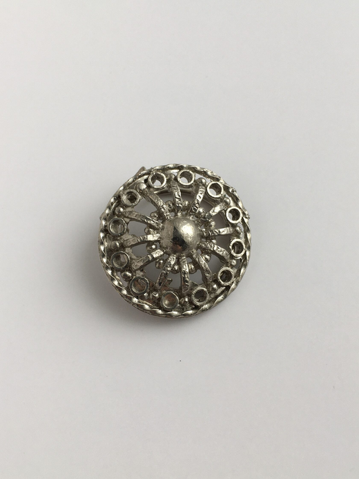 Зажим для платка круглый в серебряном тоне