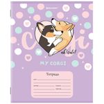 Тетрадь 12 л. BRAUBERG, клетка, обложка картон, "КОРГИ", 106460, 5шт