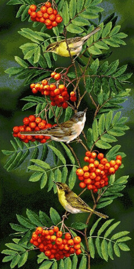 Гобеленовая картина "D. РЯБИНА" в багетной раме, Россия.