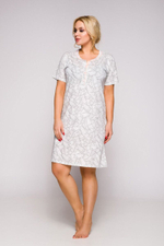 Очаровательная сорочка Fabia на пуговках (Размер: XXXL) (Цвет: светло-серый)