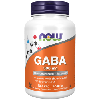 Now Foods GABA 500 mg 100 / 200 veg capsules, ГАБА, Гамма-Аминомасляная кислота